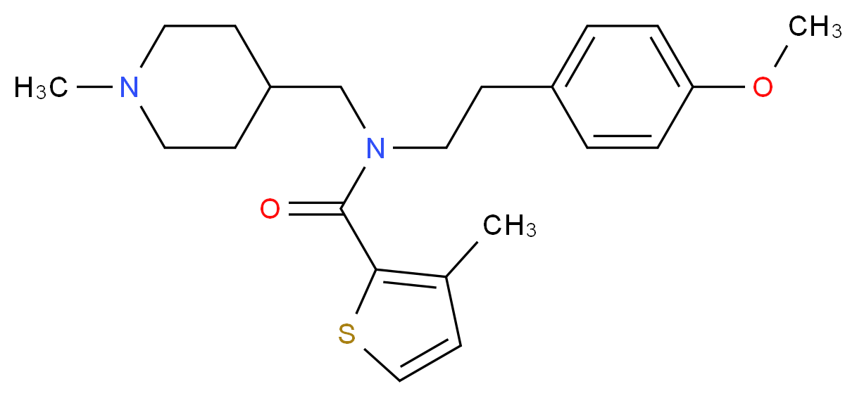 N-[2-(4-methoxyphenyl)ethyl]-3-methyl-N-[(1-methyl-4-piperidinyl)methyl]-2-thiophenecarboxamide_Molecular_structure_CAS_)