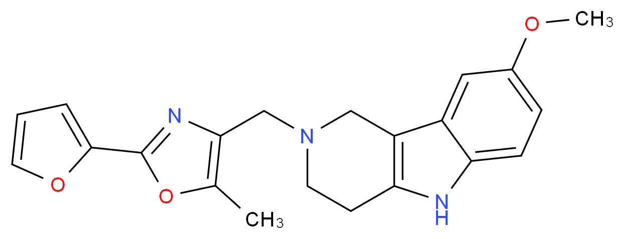2-{[2-(2-furyl)-5-methyl-1,3-oxazol-4-yl]methyl}-8-methoxy-2,3,4,5-tetrahydro-1H-pyrido[4,3-b]indole_Molecular_structure_CAS_)