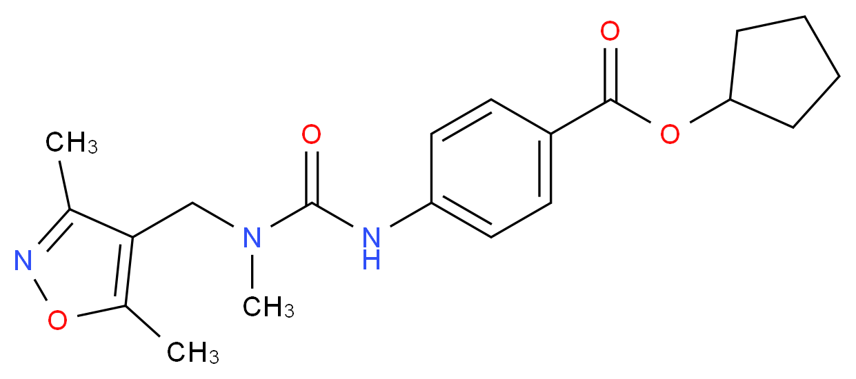 cyclopentyl 4-({[[(3,5-dimethylisoxazol-4-yl)methyl](methyl)amino]carbonyl}amino)benzoate_Molecular_structure_CAS_)