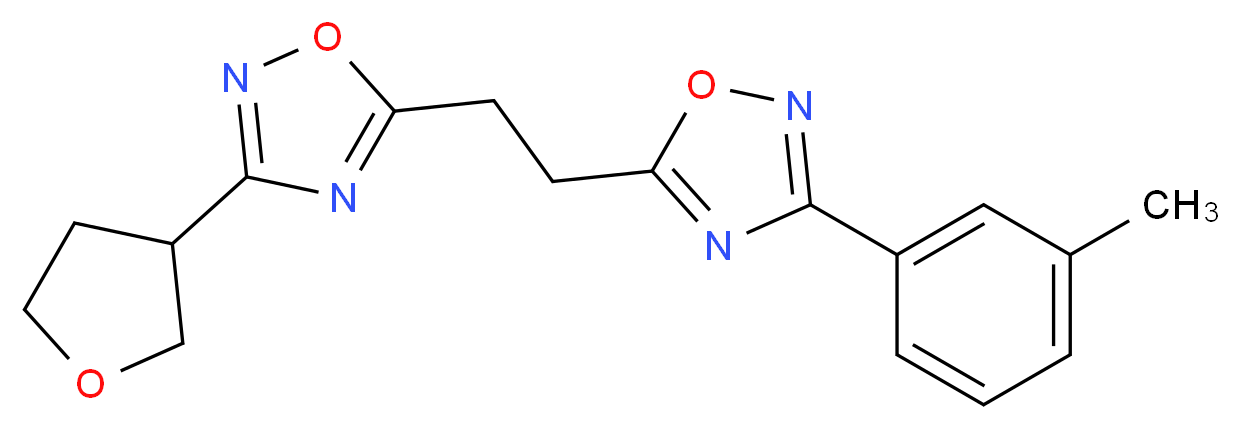 3-(3-methylphenyl)-5-{2-[3-(tetrahydrofuran-3-yl)-1,2,4-oxadiazol-5-yl]ethyl}-1,2,4-oxadiazole_Molecular_structure_CAS_)