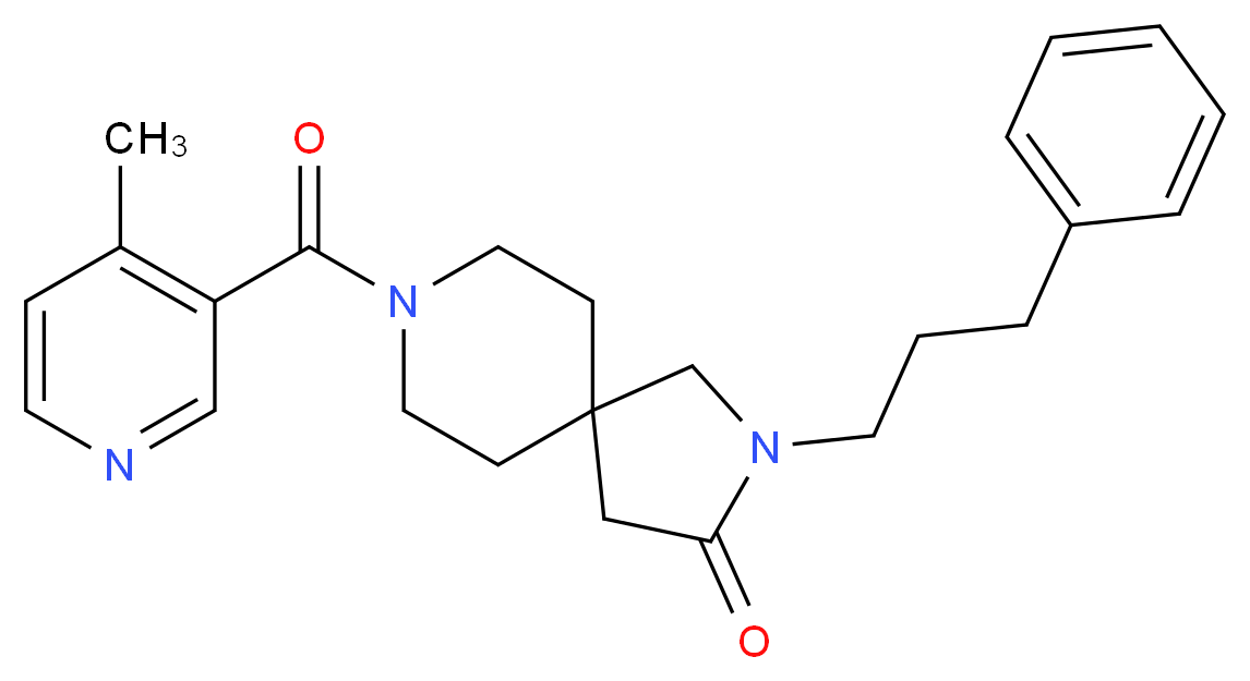 8-[(4-methylpyridin-3-yl)carbonyl]-2-(3-phenylpropyl)-2,8-diazaspiro[4.5]decan-3-one_Molecular_structure_CAS_)