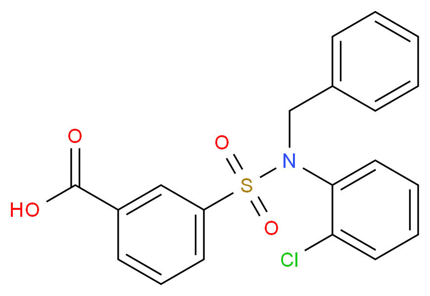 3-[Benzyl-(2-chloro-phenyl)-sulfamoyl]-benzoic acid_Molecular_structure_CAS_)