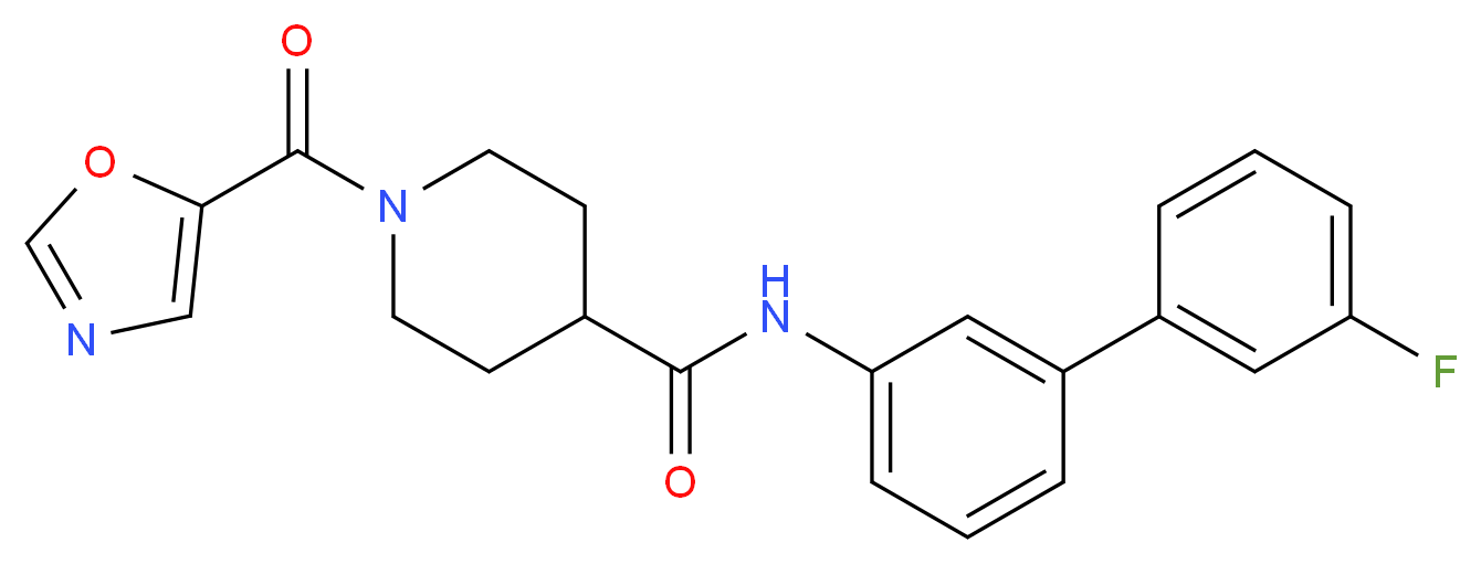 N-(3'-fluorobiphenyl-3-yl)-1-(1,3-oxazol-5-ylcarbonyl)piperidine-4-carboxamide_Molecular_structure_CAS_)