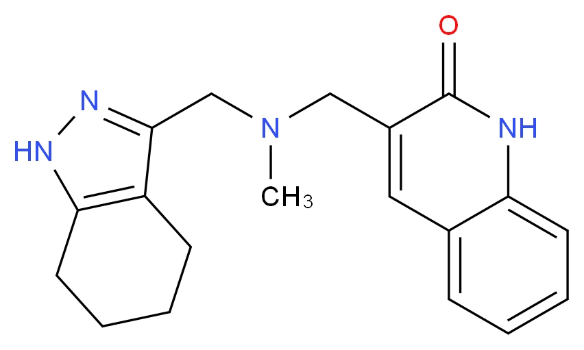 3-{[methyl(4,5,6,7-tetrahydro-1H-indazol-3-ylmethyl)amino]methyl}quinolin-2(1H)-one_Molecular_structure_CAS_)