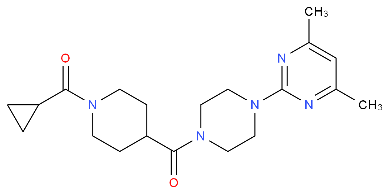 2-(4-{[1-(cyclopropylcarbonyl)-4-piperidinyl]carbonyl}-1-piperazinyl)-4,6-dimethylpyrimidine_Molecular_structure_CAS_)