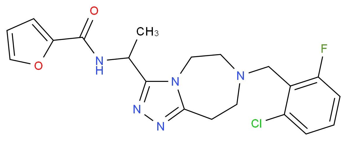 N-{1-[7-(2-chloro-6-fluorobenzyl)-6,7,8,9-tetrahydro-5H-[1,2,4]triazolo[4,3-d][1,4]diazepin-3-yl]ethyl}-2-furamide_Molecular_structure_CAS_)
