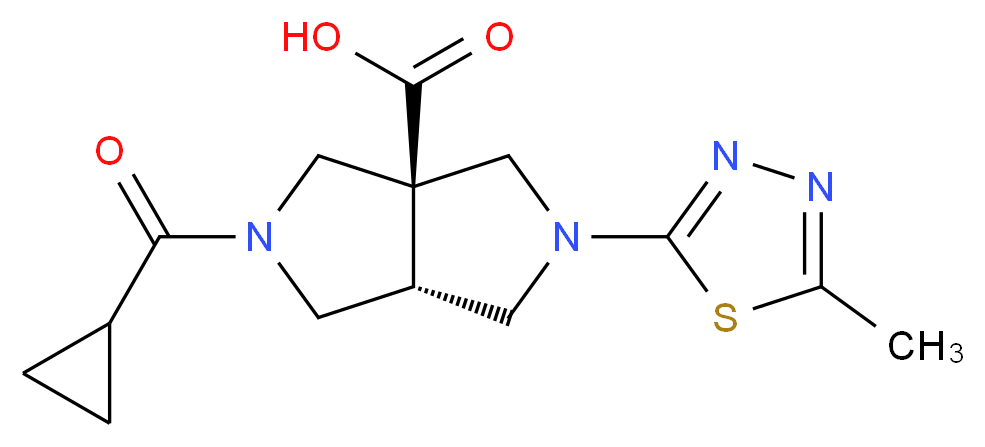 (3aS*,6aS*)-2-(cyclopropylcarbonyl)-5-(5-methyl-1,3,4-thiadiazol-2-yl)hexahydropyrrolo[3,4-c]pyrrole-3a(1H)-carboxylic acid_Molecular_structure_CAS_)
