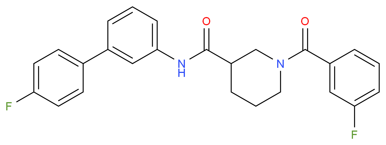 1-(3-fluorobenzoyl)-N-(4'-fluoro-3-biphenylyl)-3-piperidinecarboxamide_Molecular_structure_CAS_)