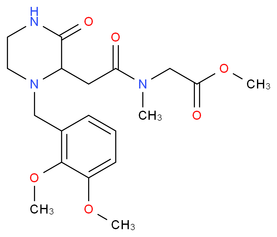 methyl N-{[1-(2,3-dimethoxybenzyl)-3-oxo-2-piperazinyl]acetyl}-N-methylglycinate_Molecular_structure_CAS_)
