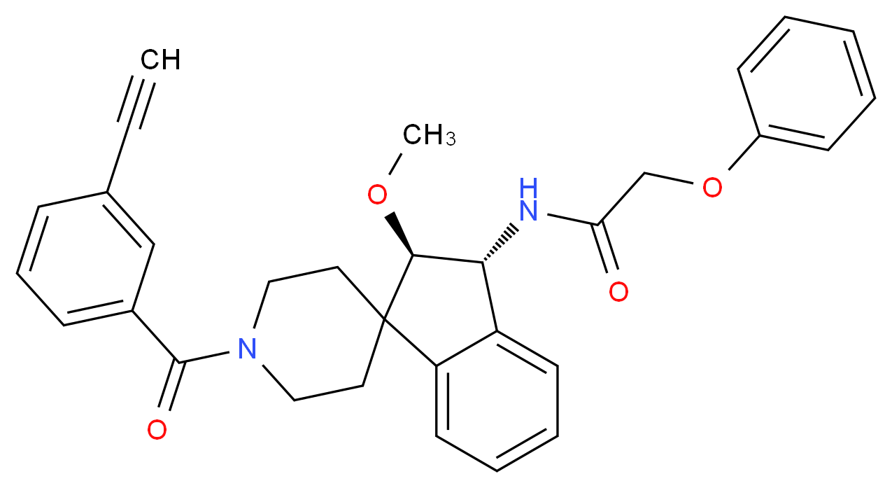 N-[(2R*,3R*)-1'-(3-ethynylbenzoyl)-2-methoxy-2,3-dihydrospiro[indene-1,4'-piperidin]-3-yl]-2-phenoxyacetamide_Molecular_structure_CAS_)