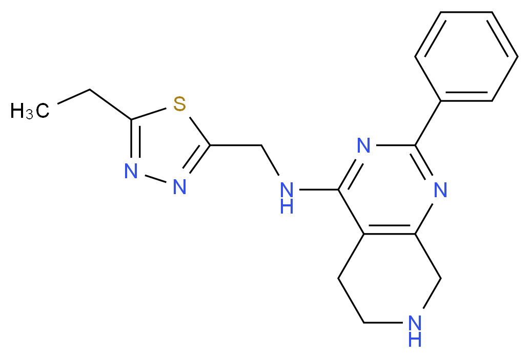 N-[(5-ethyl-1,3,4-thiadiazol-2-yl)methyl]-2-phenyl-5,6,7,8-tetrahydropyrido[3,4-d]pyrimidin-4-amine_Molecular_structure_CAS_)