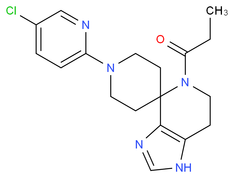1'-(5-chloropyridin-2-yl)-5-propionyl-1,5,6,7-tetrahydrospiro[imidazo[4,5-c]pyridine-4,4'-piperidine]_Molecular_structure_CAS_)