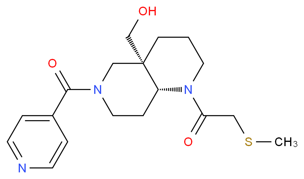 [(4aS*,8aR*)-6-isonicotinoyl-1-[(methylthio)acetyl]octahydro-1,6-naphthyridin-4a(2H)-yl]methanol_Molecular_structure_CAS_)
