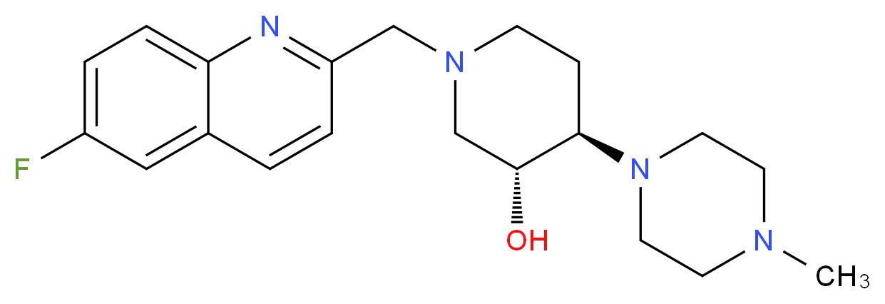 (3R*,4R*)-1-[(6-fluoro-2-quinolinyl)methyl]-4-(4-methyl-1-piperazinyl)-3-piperidinol_Molecular_structure_CAS_)