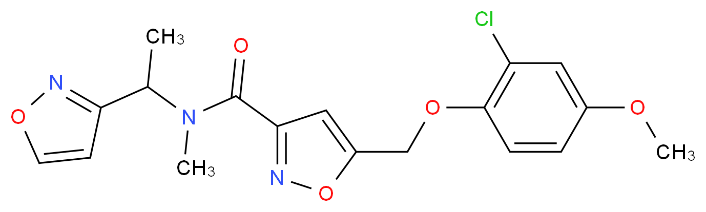 5-[(2-chloro-4-methoxyphenoxy)methyl]-N-[1-(3-isoxazolyl)ethyl]-N-methyl-3-isoxazolecarboxamide_Molecular_structure_CAS_)