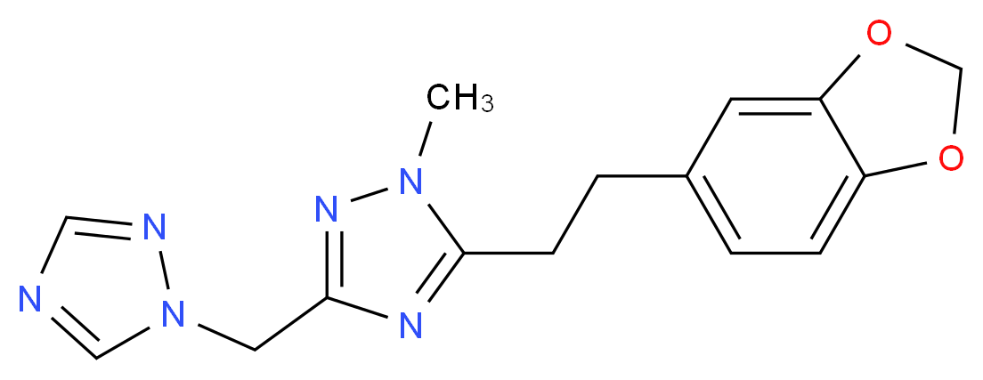 5-[2-(1,3-benzodioxol-5-yl)ethyl]-1-methyl-3-(1H-1,2,4-triazol-1-ylmethyl)-1H-1,2,4-triazole_Molecular_structure_CAS_)