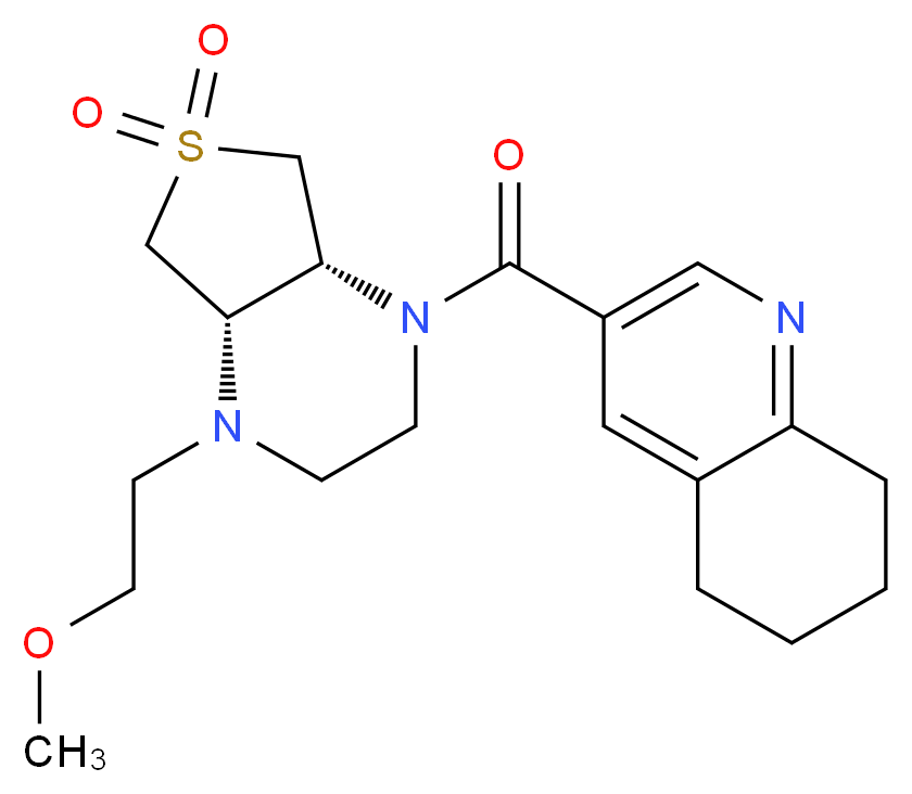3-{[(4aS*,7aR*)-4-(2-methoxyethyl)-6,6-dioxidohexahydrothieno[3,4-b]pyrazin-1(2H)-yl]carbonyl}-5,6,7,8-tetrahydroquinoline_Molecular_structure_CAS_)