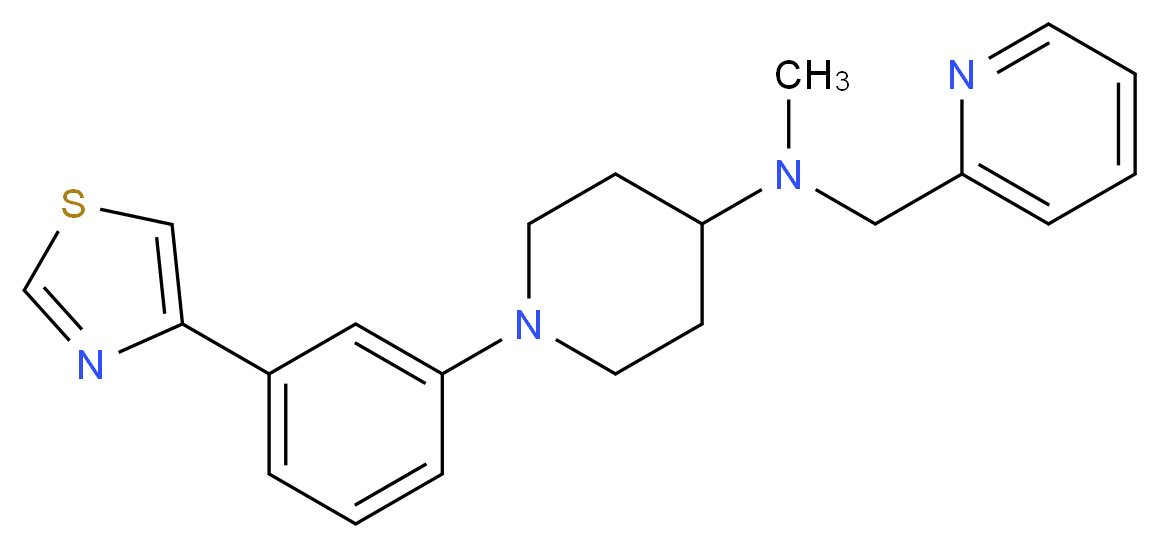 N-methyl-N-(pyridin-2-ylmethyl)-1-[3-(1,3-thiazol-4-yl)phenyl]piperidin-4-amine_Molecular_structure_CAS_)