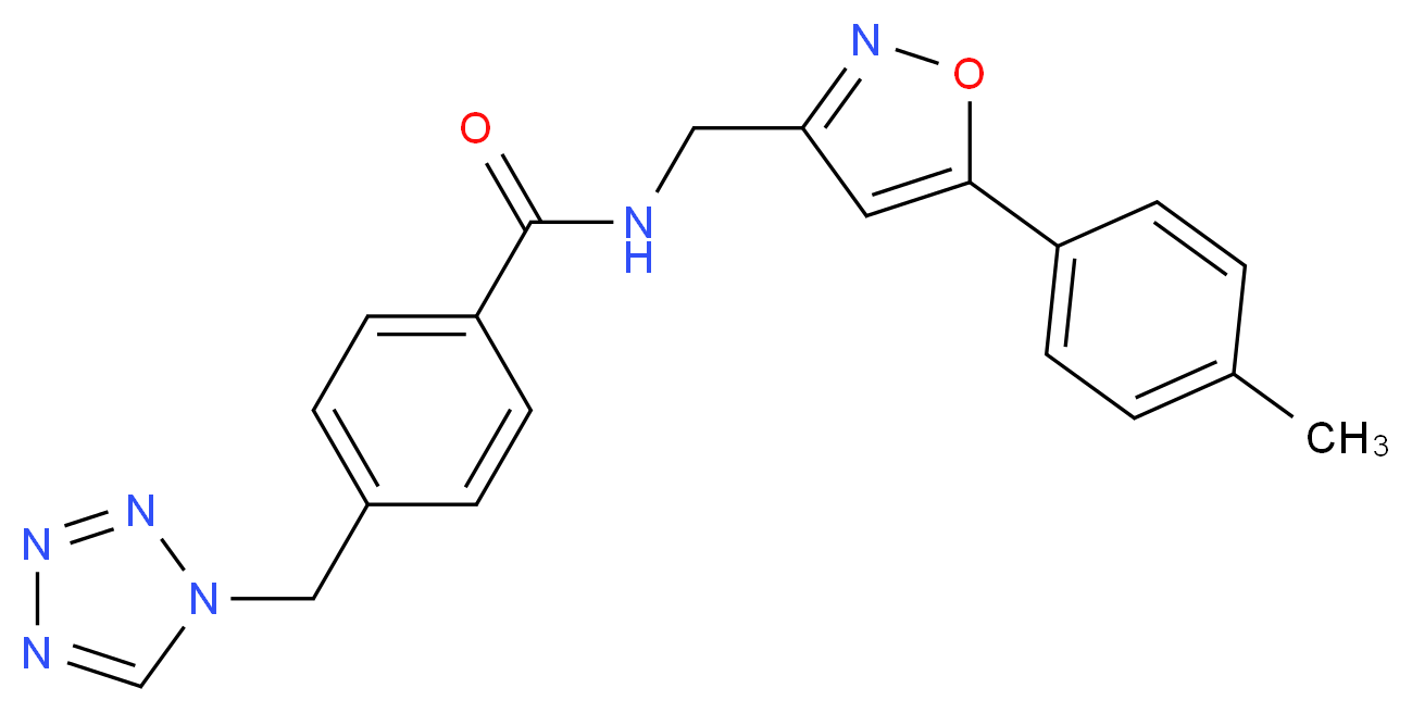N-{[5-(4-methylphenyl)isoxazol-3-yl]methyl}-4-(1H-tetrazol-1-ylmethyl)benzamide_Molecular_structure_CAS_)