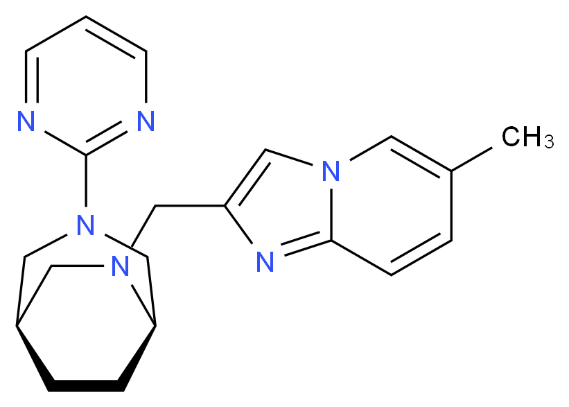 6-methyl-2-{[(1R*,5R*)-3-(2-pyrimidinyl)-3,6-diazabicyclo[3.2.2]non-6-yl]methyl}imidazo[1,2-a]pyridine_Molecular_structure_CAS_)