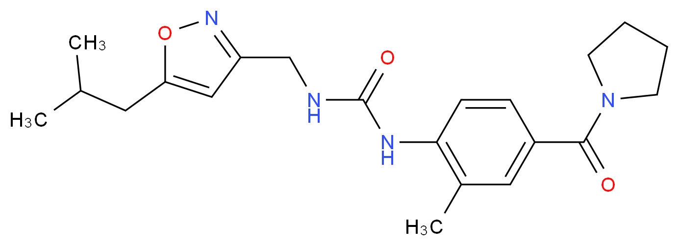 N-[(5-isobutylisoxazol-3-yl)methyl]-N'-[2-methyl-4-(pyrrolidin-1-ylcarbonyl)phenyl]urea_Molecular_structure_CAS_)