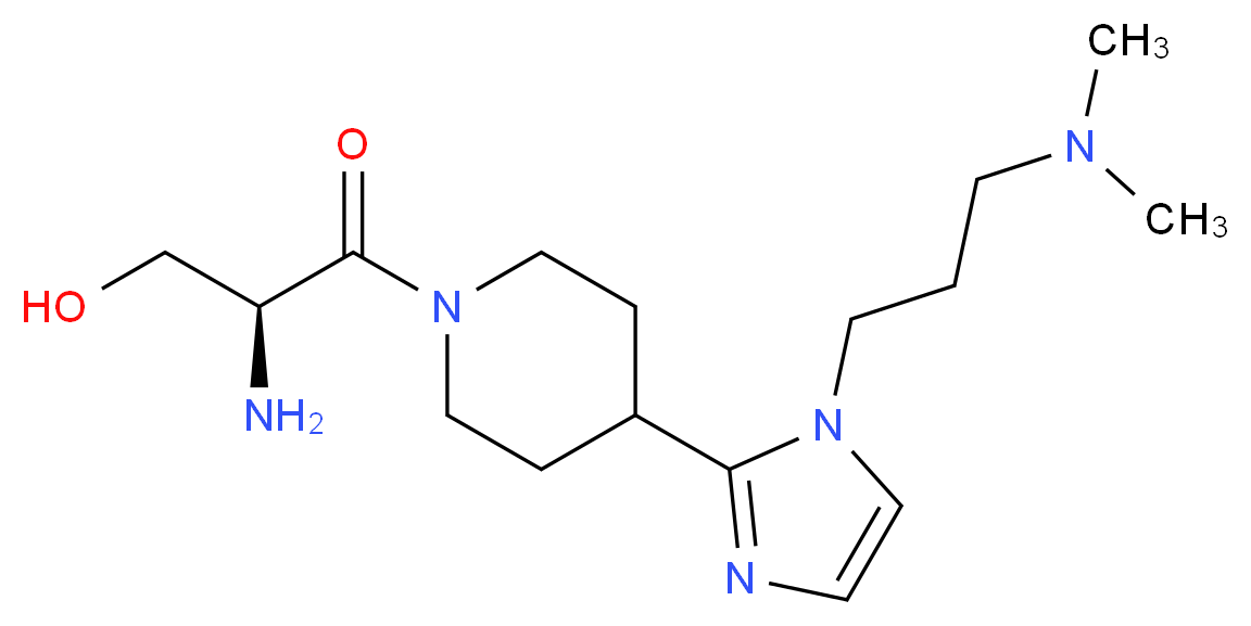 (2S)-2-amino-3-(4-{1-[3-(dimethylamino)propyl]-1H-imidazol-2-yl}-1-piperidinyl)-3-oxo-1-propanol_Molecular_structure_CAS_)