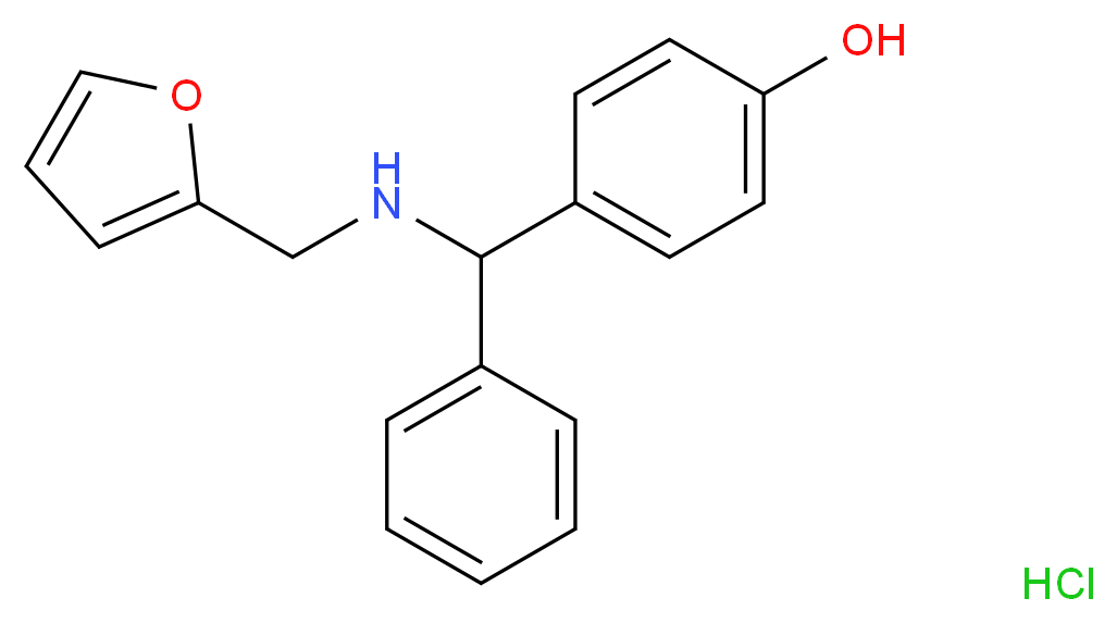 4-{[(furan-2-ylmethyl)amino](phenyl)methyl}phenol hydrochloride_Molecular_structure_CAS_)