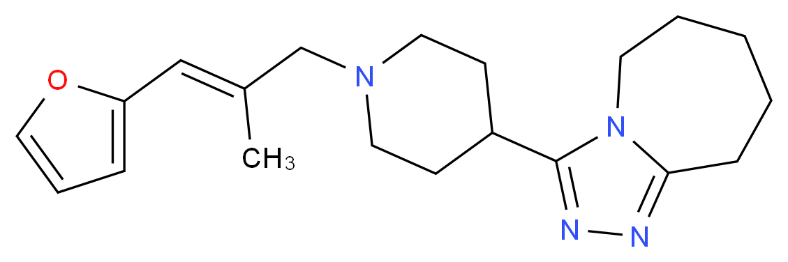 3-{1-[(2E)-3-(2-furyl)-2-methylprop-2-en-1-yl]piperidin-4-yl}-6,7,8,9-tetrahydro-5H-[1,2,4]triazolo[4,3-a]azepine_Molecular_structure_CAS_)