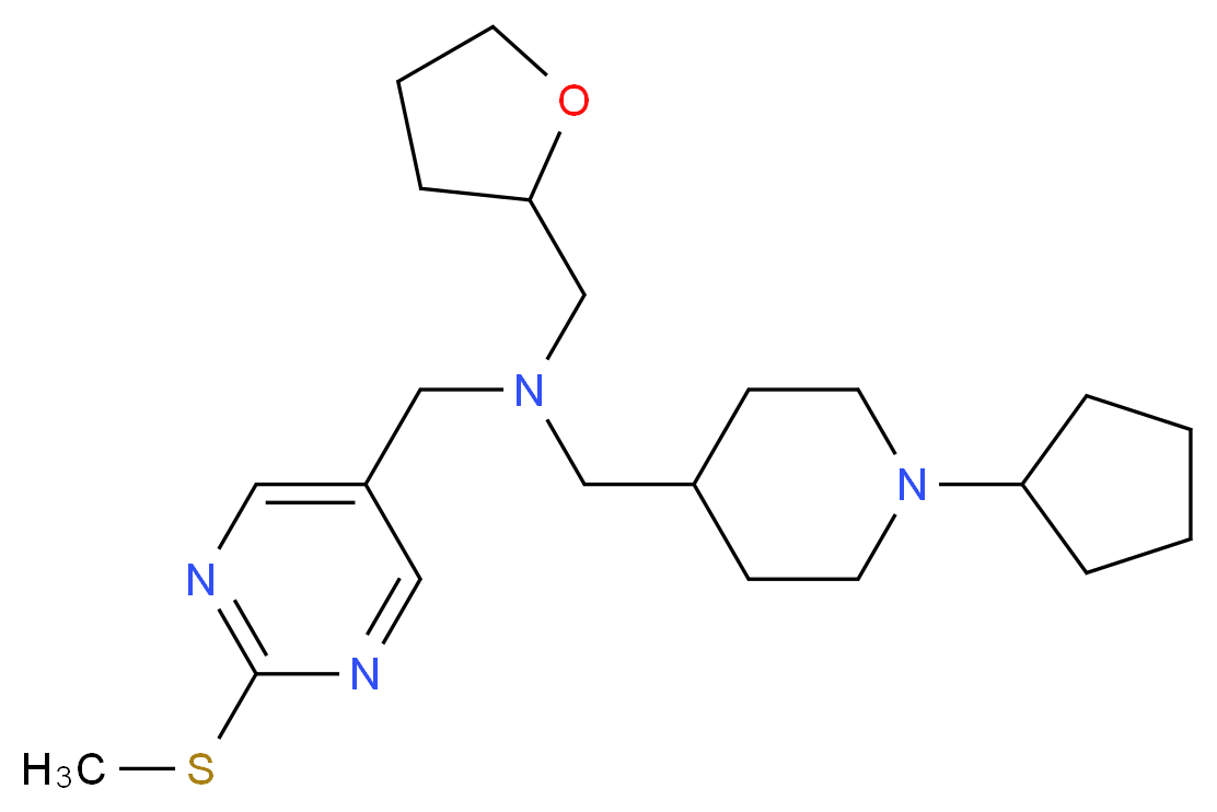 1-(1-cyclopentyl-4-piperidinyl)-N-{[2-(methylthio)-5-pyrimidinyl]methyl}-N-(tetrahydro-2-furanylmethyl)methanamine_Molecular_structure_CAS_)
