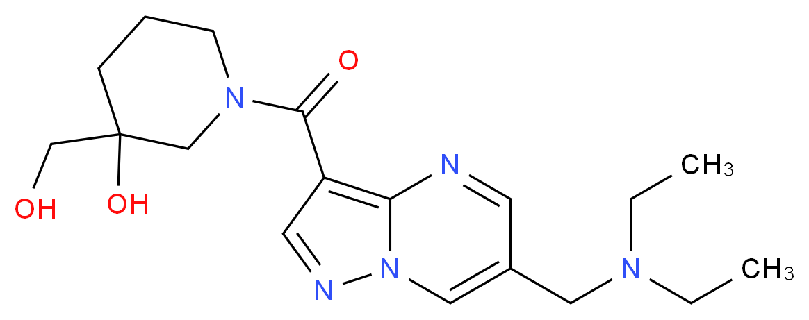 1-({6-[(diethylamino)methyl]pyrazolo[1,5-a]pyrimidin-3-yl}carbonyl)-3-(hydroxymethyl)-3-piperidinol_Molecular_structure_CAS_)