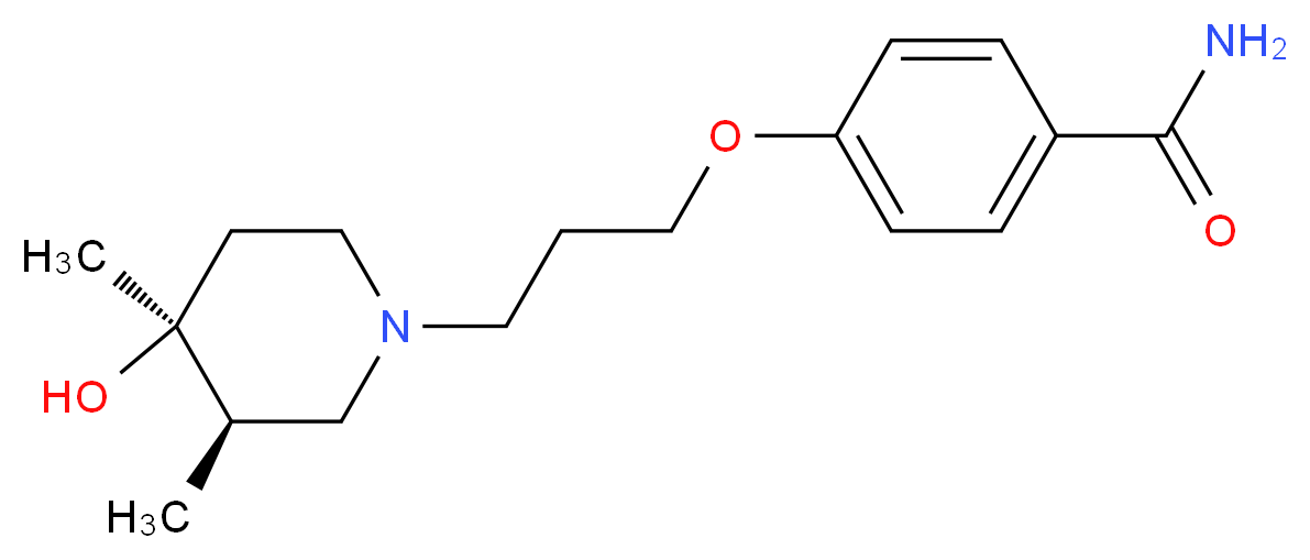 4-{3-[(3R*,4S*)-4-hydroxy-3,4-dimethyl-1-piperidinyl]propoxy}benzamide_Molecular_structure_CAS_)