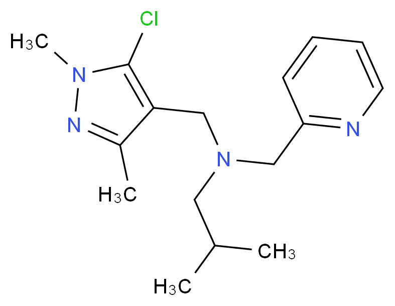 N-[(5-chloro-1,3-dimethyl-1H-pyrazol-4-yl)methyl]-2-methyl-N-(pyridin-2-ylmethyl)propan-1-amine_Molecular_structure_CAS_)