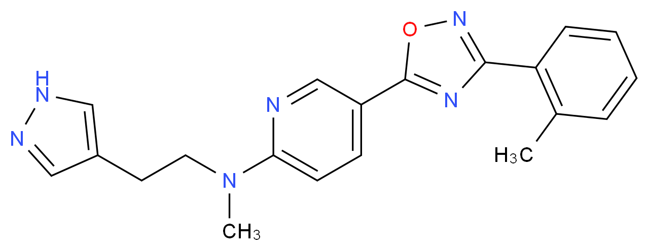 N-methyl-5-[3-(2-methylphenyl)-1,2,4-oxadiazol-5-yl]-N-[2-(1H-pyrazol-4-yl)ethyl]-2-pyridinamine_Molecular_structure_CAS_)