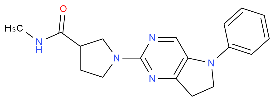 N-methyl-1-(5-phenyl-6,7-dihydro-5H-pyrrolo[3,2-d]pyrimidin-2-yl)pyrrolidine-3-carboxamide_Molecular_structure_CAS_)