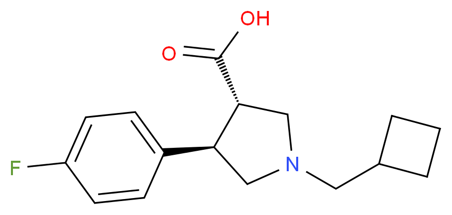 (3S*,4R*)-1-(cyclobutylmethyl)-4-(4-fluorophenyl)pyrrolidine-3-carboxylic acid_Molecular_structure_CAS_)