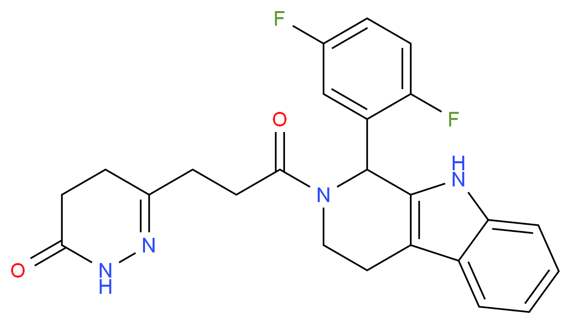6-{3-[1-(2,5-difluorophenyl)-1,3,4,9-tetrahydro-2H-beta-carbolin-2-yl]-3-oxopropyl}-4,5-dihydro-3(2H)-pyridazinone_Molecular_structure_CAS_)
