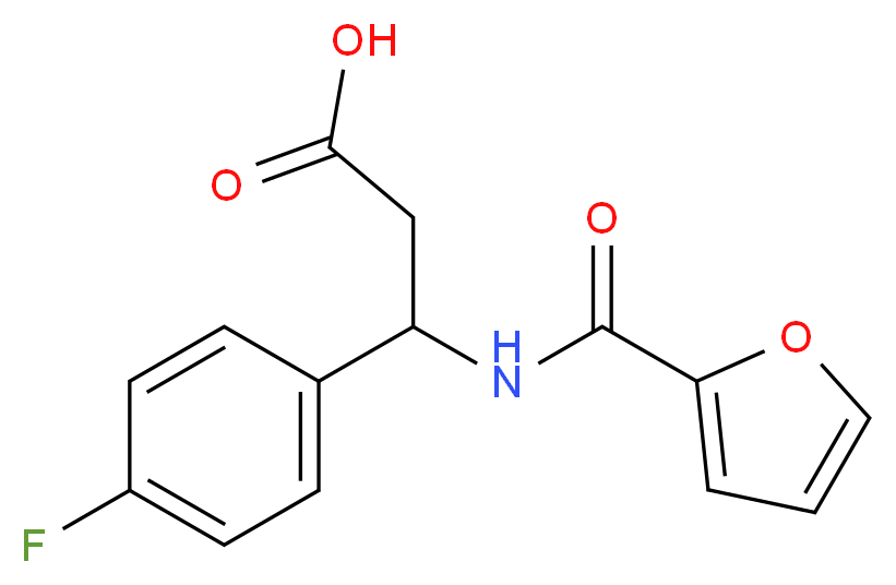 3-(4-Fluorophenyl)-3-[(furan-2-carbonyl)amino]-propionic acid_Molecular_structure_CAS_)