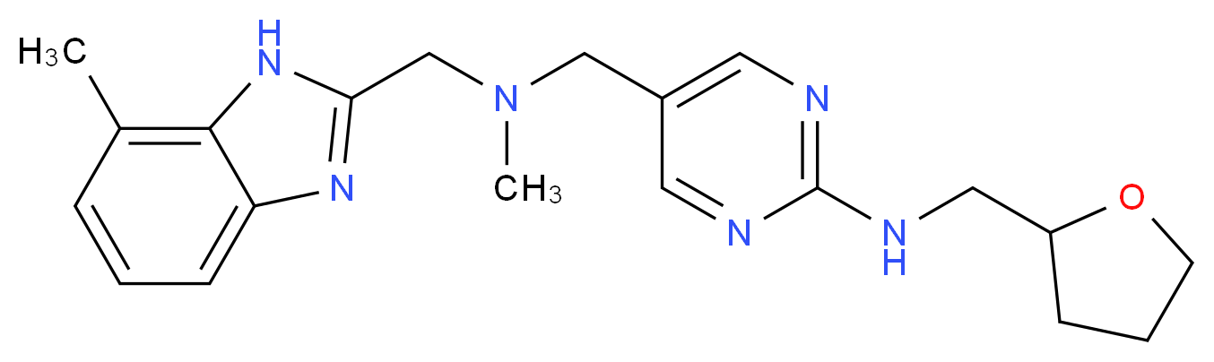 5-({methyl[(7-methyl-1H-benzimidazol-2-yl)methyl]amino}methyl)-N-(tetrahydrofuran-2-ylmethyl)pyrimidin-2-amine_Molecular_structure_CAS_)