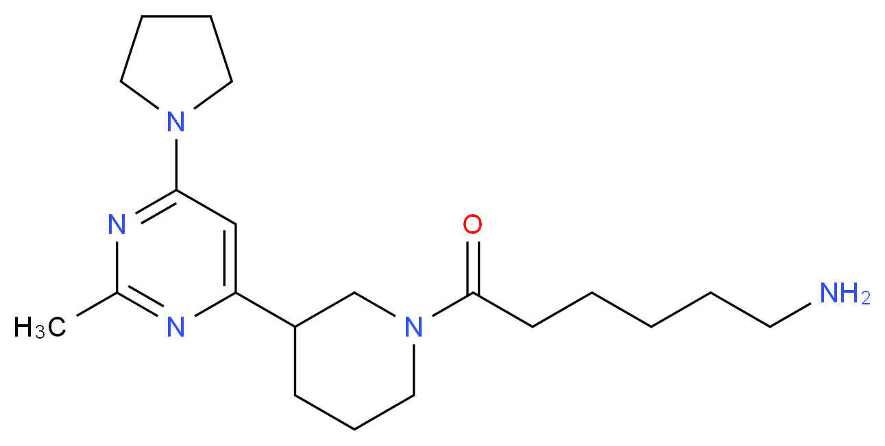 (6-{3-[2-methyl-6-(1-pyrrolidinyl)-4-pyrimidinyl]-1-piperidinyl}-6-oxohexyl)amine_Molecular_structure_CAS_)