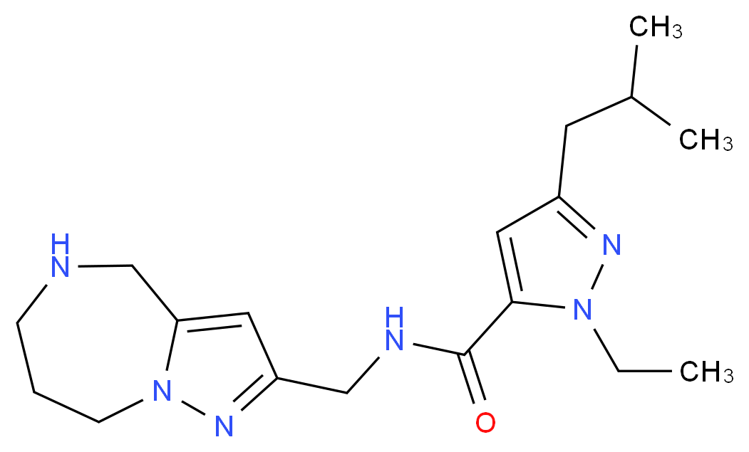 1-ethyl-3-isobutyl-N-(5,6,7,8-tetrahydro-4H-pyrazolo[1,5-a][1,4]diazepin-2-ylmethyl)-1H-pyrazole-5-carboxamide_Molecular_structure_CAS_)