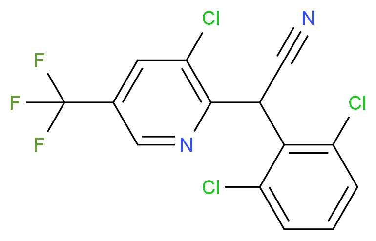 2-[3-Chloro-5-(trifluoromethyl)-2-pyridinyl]-2-(2,6-dichlorophenyl)acetonitrile_Molecular_structure_CAS_)