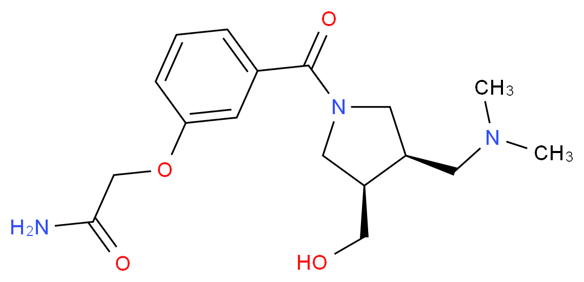 2-(3-{[(3R*,4R*)-3-[(dimethylamino)methyl]-4-(hydroxymethyl)-1-pyrrolidinyl]carbonyl}phenoxy)acetamide_Molecular_structure_CAS_)