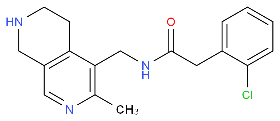 2-(2-chlorophenyl)-N-[(3-methyl-5,6,7,8-tetrahydro-2,7-naphthyridin-4-yl)methyl]acetamide_Molecular_structure_CAS_)
