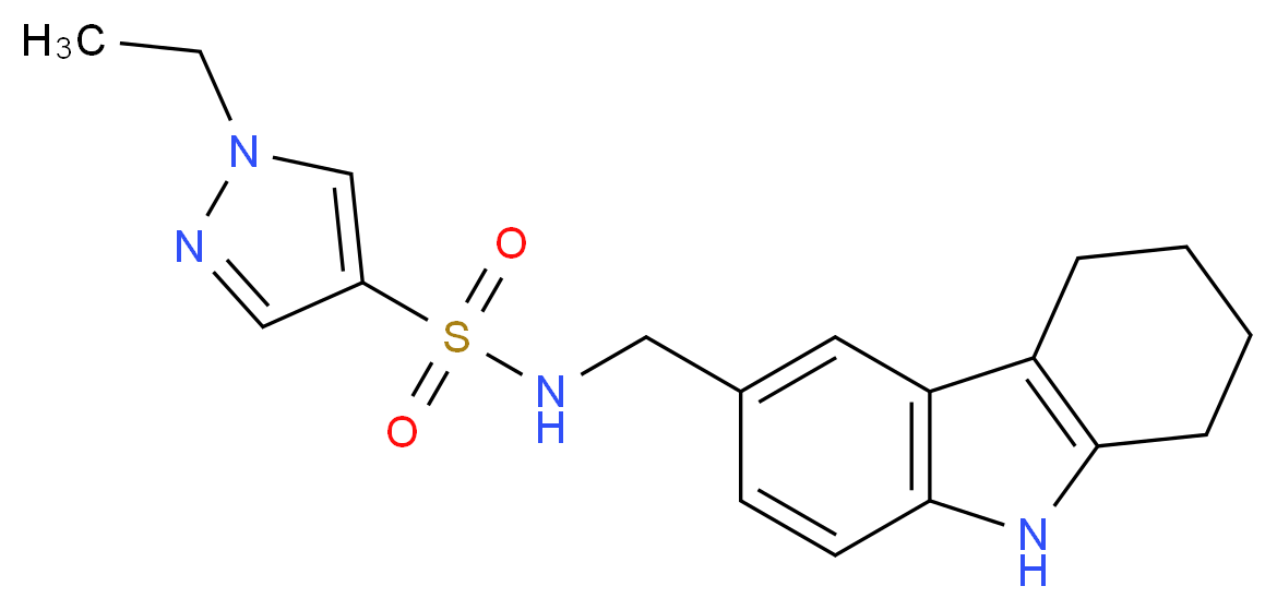 1-ethyl-N-(2,3,4,9-tetrahydro-1H-carbazol-6-ylmethyl)-1H-pyrazole-4-sulfonamide_Molecular_structure_CAS_)