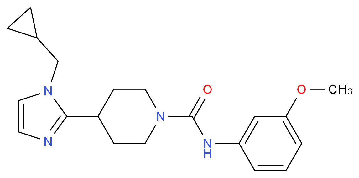 4-[1-(cyclopropylmethyl)-1H-imidazol-2-yl]-N-(3-methoxyphenyl)-1-piperidinecarboxamide_Molecular_structure_CAS_)