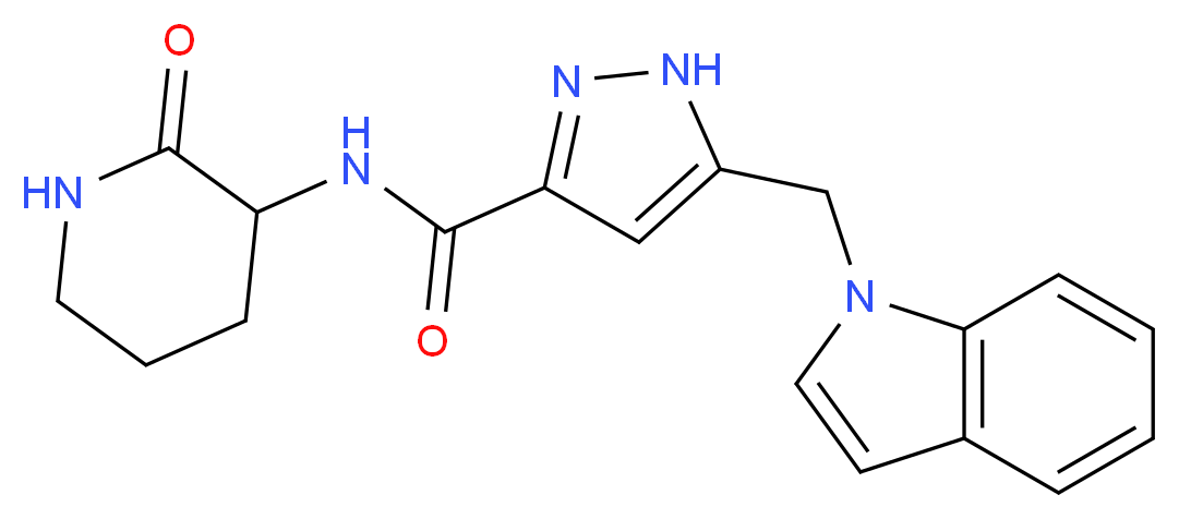 5-(1H-indol-1-ylmethyl)-N-(2-oxopiperidin-3-yl)-1H-pyrazole-3-carboxamide_Molecular_structure_CAS_)