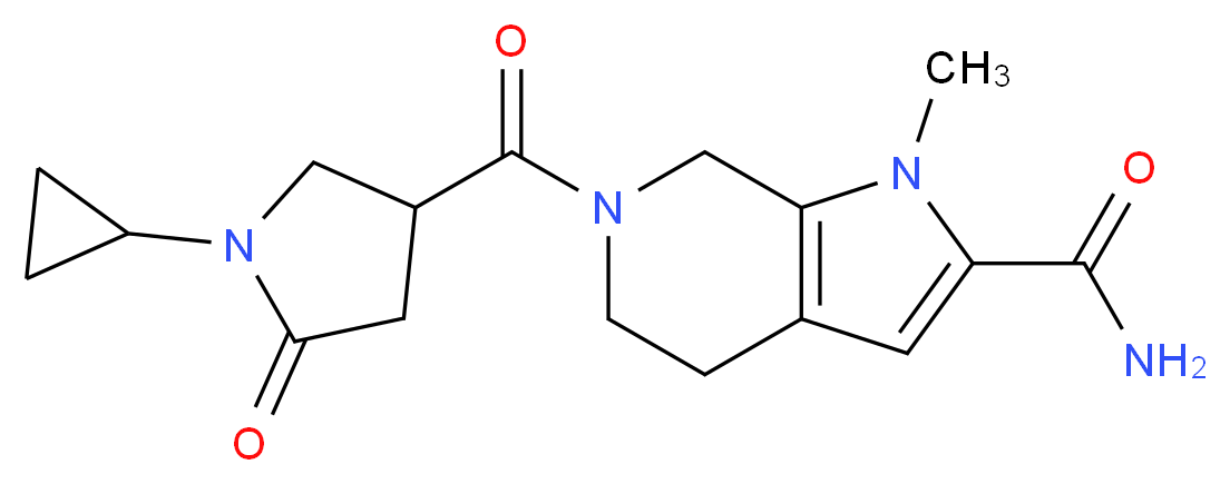 6-[(1-cyclopropyl-5-oxo-3-pyrrolidinyl)carbonyl]-1-methyl-4,5,6,7-tetrahydro-1H-pyrrolo[2,3-c]pyridine-2-carboxamide_Molecular_structure_CAS_)