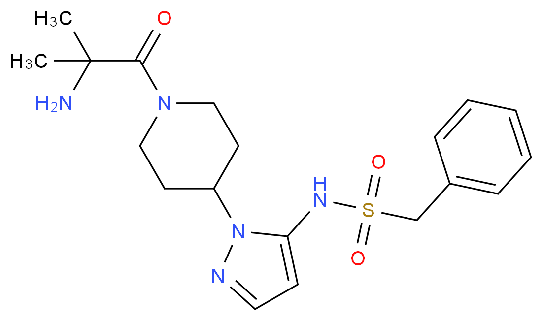 N-{1-[1-(2-methylalanyl)piperidin-4-yl]-1H-pyrazol-5-yl}-1-phenylmethanesulfonamide_Molecular_structure_CAS_)