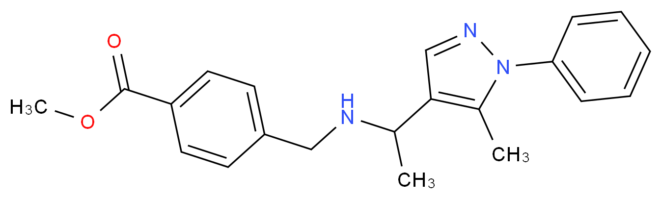 methyl 4-({[1-(5-methyl-1-phenyl-1H-pyrazol-4-yl)ethyl]amino}methyl)benzoate_Molecular_structure_CAS_)