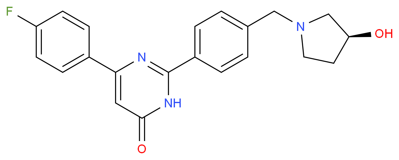 6-(4-fluorophenyl)-2-(4-{[(3S)-3-hydroxypyrrolidin-1-yl]methyl}phenyl)pyrimidin-4(3H)-one_Molecular_structure_CAS_)